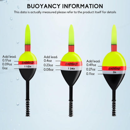 QualyQualy 4PCS Lighted Slip Bobbers Fishing Floats Glow in the Dark Spring Bobber for Crappie Walleyes Fishing