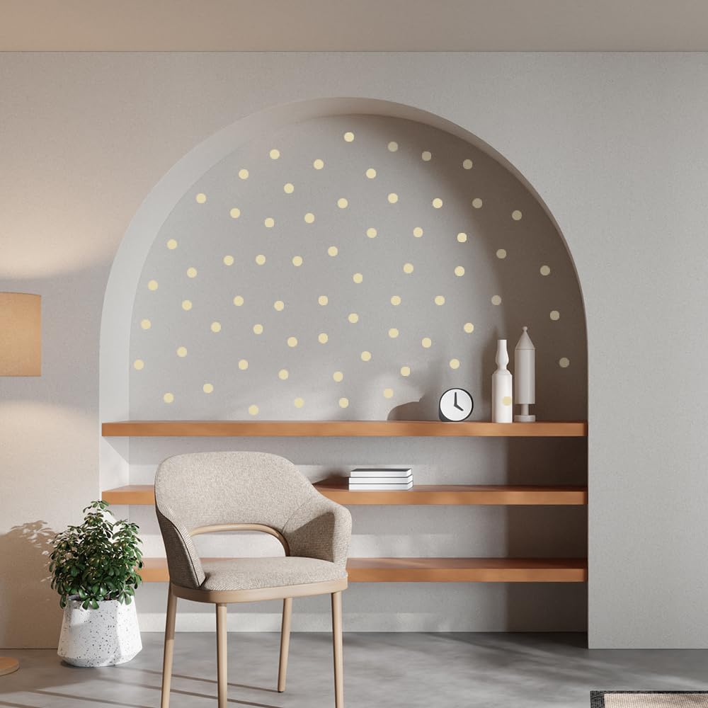 Premium Vinyl Dot Wall Stickers - 1 Inch Peel & Stick Decals, 240 Pack (Matte & Colorful Options) - Kids Room, Nursery, DIY Wall Art (Beige, 1 inch dot 240)