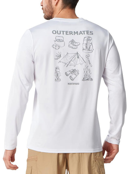NORTHYARD Men's UPF 50+ Sun Protection Shirts Long Sleeve Fishing Rash Guard UV SPF Outdoor Hiking Swimming T-Shirt Quick Dry White L