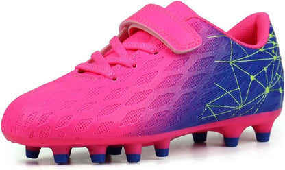 Kids Firm Ground Soccer Cleats - Boys & Girls Athletic Football Shoes | Durable & Comfortable Design