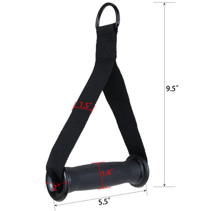 Exercise Handles for Resistance Bands & Cable Machines – Heavy-Duty Non-Slip Padded Grips for Strength Training, Home Gym, and Rehabilitation (Black)