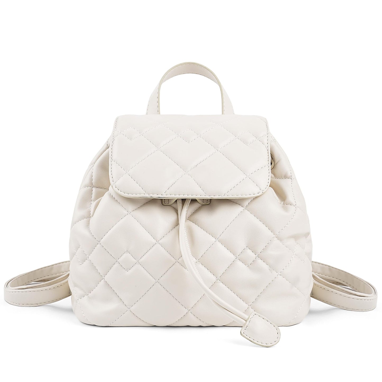 Goinsound Quilted Mini Backpack for Women, Vegan Leather Convertible Backpack Purse with Magnetic Closure, Trendy Daybag