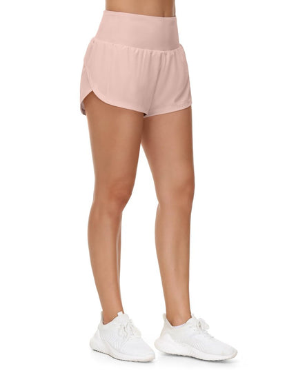 Origiwish Women's High Waisted Running Shorts with Liner Quick Dry Athletic Workout Shorts Zipper Pockets