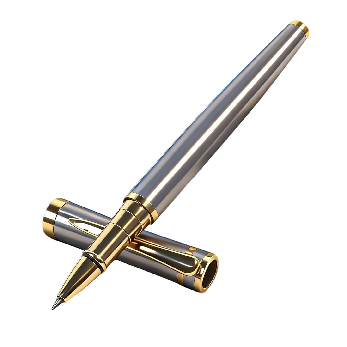 LUHSIN Black Lacquer Rollerball Pen - Premium Luxury Writing Pen (Gold)