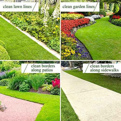 Colwelt Half Moon Edger Lawn Tool, Lawn Edgers with Soft Handle, Manual Lawn Edger for Grass, Borders Sidewalks, Driveways, Gardens, 38-Inch