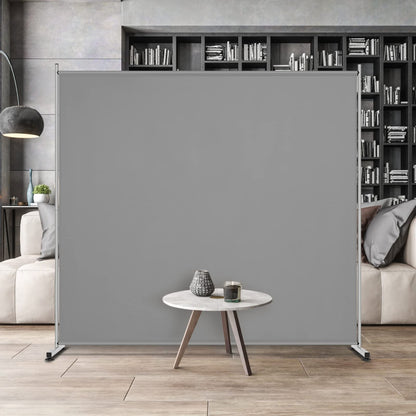 RANTILA Single Large Panel Room Divider, Privacy Screen for Office, Partition Separators, Freestanding Divider 71''W x 69.5''H, Grey