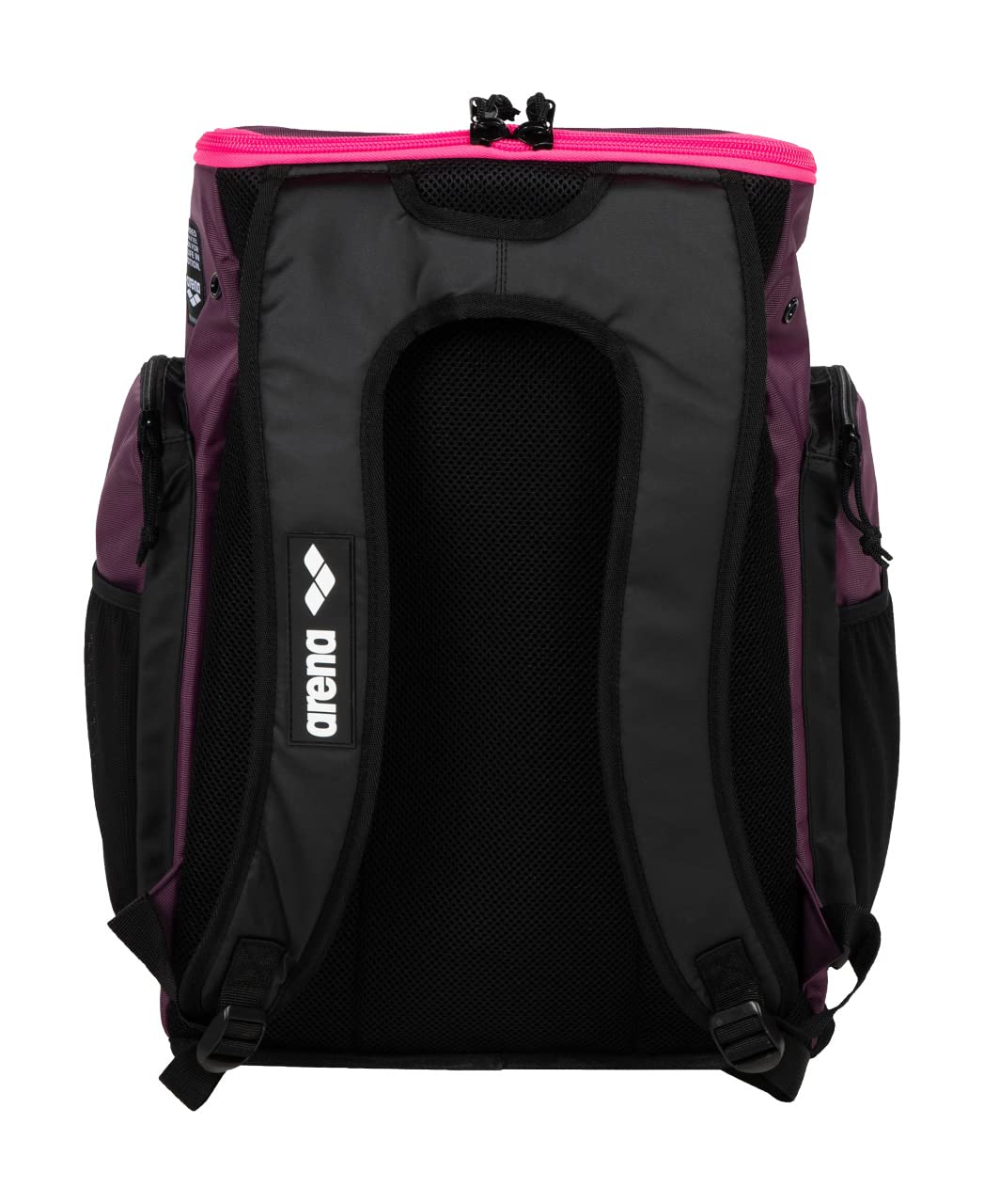 ARENA Spiky III Backpack 45 Swimming Athlete Sports Gym Rucksack Large Training Gear Equipment Swim Bag for Men and Women, 45 Liters, Plum/Neon Pink