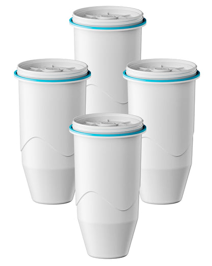 Compatible with Zero Pitcher and Dispenser ZR-001 ZR-004 ZP-006 ZR-017, 0 TDS, Reduce Lead, Mercury, Chlorine and Contaminants by DRINKCLEAR, 4 Pack