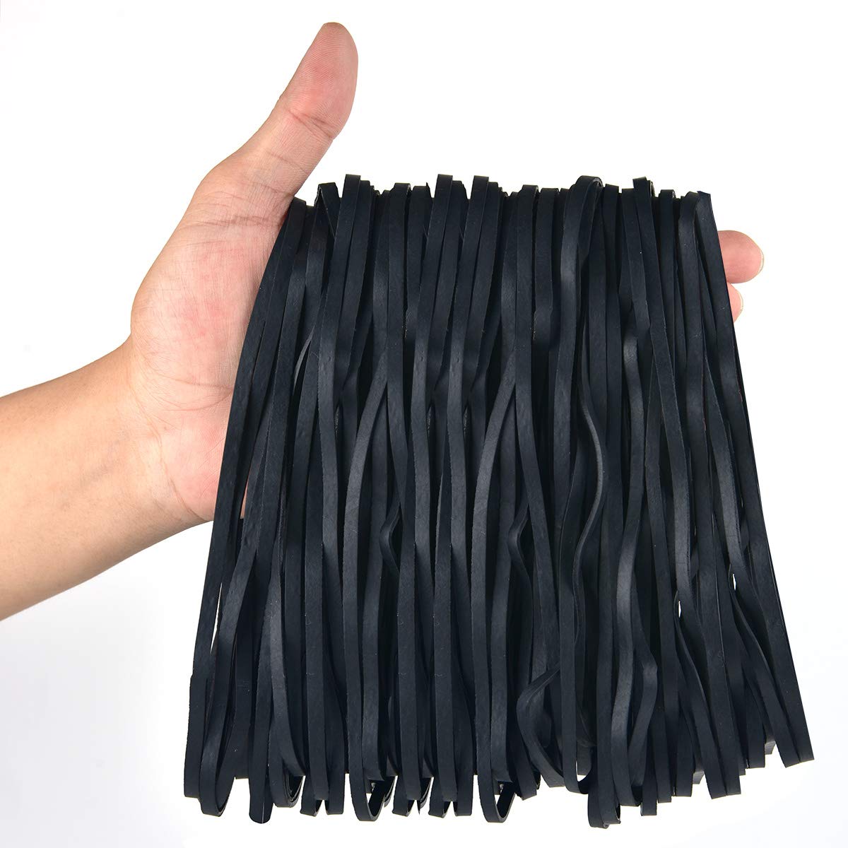 Coopay 180 Pieces Large Rubber Bands Bulk, 8 Inches Heavy Duty Strong Elastic Bands for Office Supply School Home, Securing Trash Can Garbage Cans, File Folders (Black)