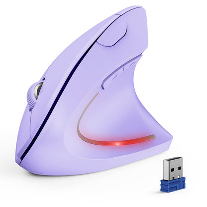 TECKNET Ergonomic Mouse, Wireless Bluetooth Vertical Mouse, 4800 DPI Optical Tracking, 6 Adjustable DPI, Quiet Clicks, 2.4GHz with USB A Receiver, 12 Months Battery, 6 Buttons, Wide Compatibility