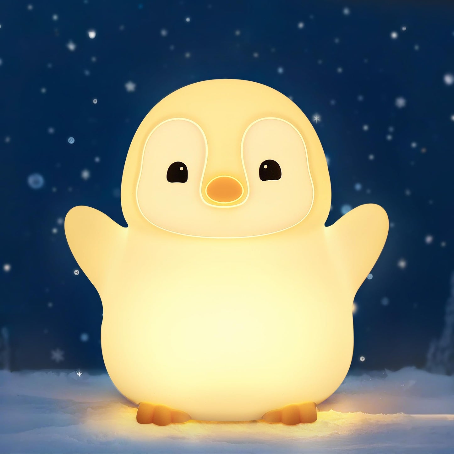 YuanDian Penguin Night Light, Cute Animal Themed Gifts for Adults and Teens. Decorate Bedrooms with Silicone Penguin Toy Nightlights, Christmas Birthday Gift for All