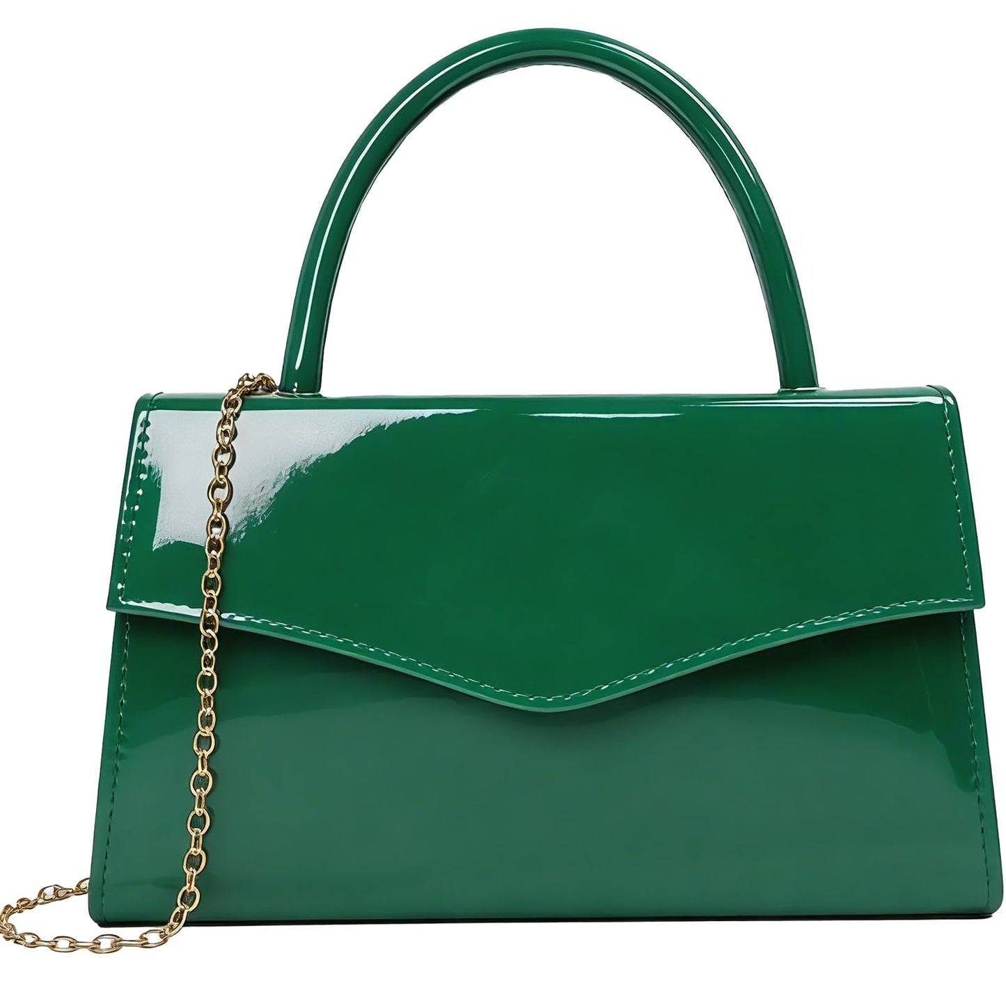 YAPAIOU Leather Women's Evening Bag Glitter Clutches Party Clutch Bridal Purses Cocktail Prom Handbags with Patent(Green)