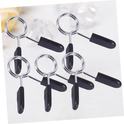 5pcs Barbell Spring Clip Collars, 1.18In Weight Lifting Clamps, Dumbbell Collar Spring Clips for Gym, Powerlifting, Cross Fit, Weightlifting