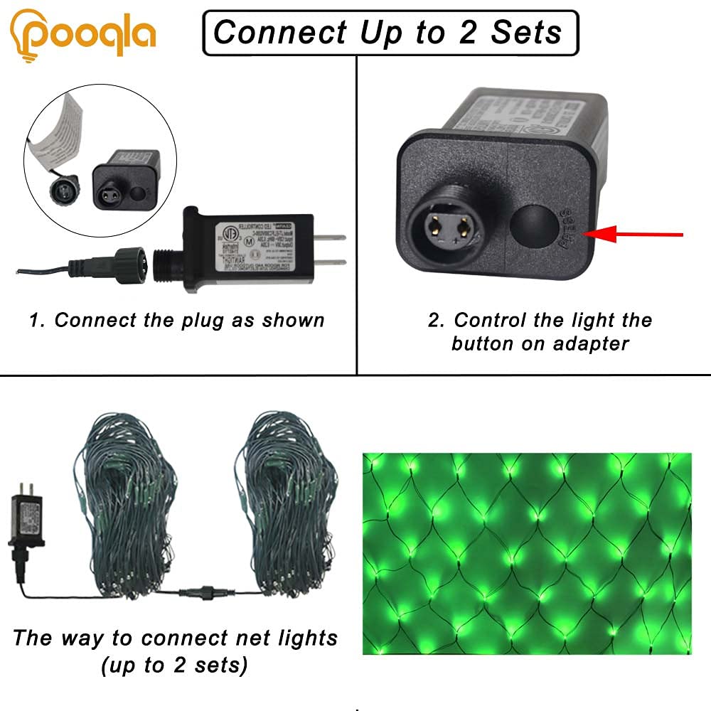 Christmas Net Lights Outdoor, 360 LED 21ft x 5ft Large Net Mesh String Lights 8 Modes, Twinkle Lights Connectable Plug in for Bushes Hedge Yard Garden Party Decor, Green
