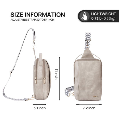 Telena Crossbody Sling Bags for Women, PU Leather Fanny Packs Cross Body Bag for Woman