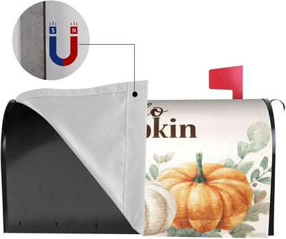 Festive Magnetic Mailbox Cover Pumpkin Thanksgiving Fall Outdoor Mailbox Protector Holiday Seasonal Decorative Garden Yard Home Large Size 25.5 x 21 Inch