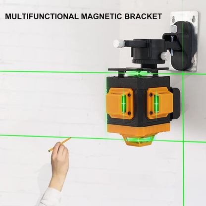 Laser Level Self-Leveling 4 x 360° - 4D Green Cross Bright Line Laser 100ft Range - Lazer Leveler Tool for Drop Ceiling, Picture Hanging, Tile Installation, Indoor DIY & Construction