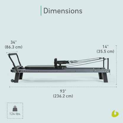 Balanced Body Allegro Nextgen Reformer with 14-Inch Legs, Pilates Equipment for Home and Studio Workouts