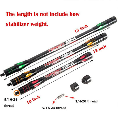 HNZMDY 10 Inch 12 Inch 15 Inch Archery Bow Stabilizer Balance Bar Rod Side Rod Carbon Fiber Stabilizer Dampen Weight for Compound Bow Recurve Bow Accessory (Blue, 15 Inch)