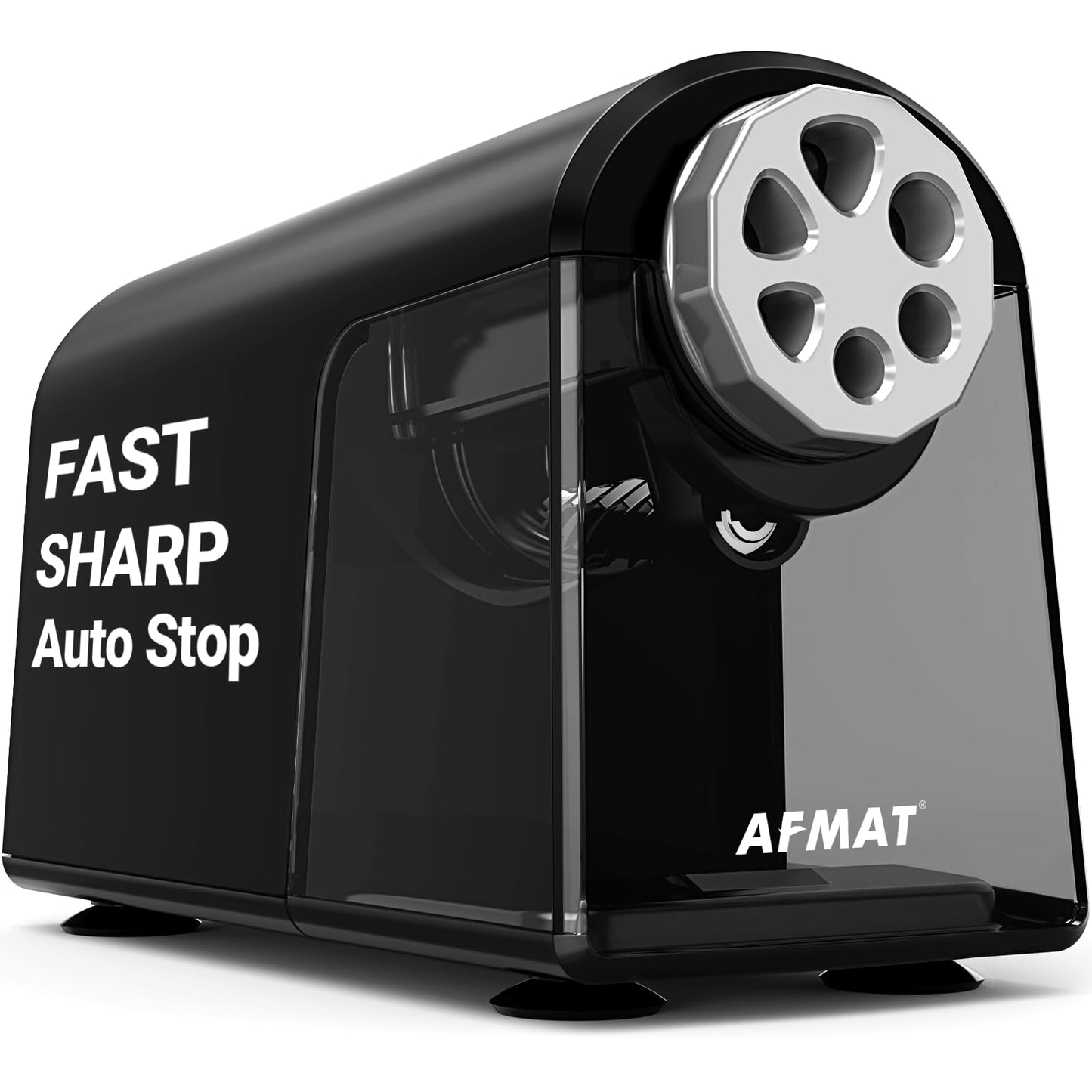 AFMAT Electric Pencil Sharpener for Classroom, 6 Holes, Heavy Duty Pencil Sharpeners for Home, Pencil Sharpener Plug in for 6-11mm Pencils, Auto Stop, Super Fast, Save Pencils, PSX2