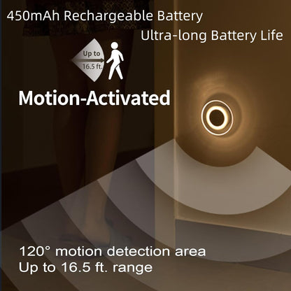 2 Pack Magnetic Motion Sensor Night Light with Stick-On Base, Cruise Rechargeable Battery Powered Cordless Glow Light, Ideal for Bedroom, Bathroom, Stairway- Moonlit