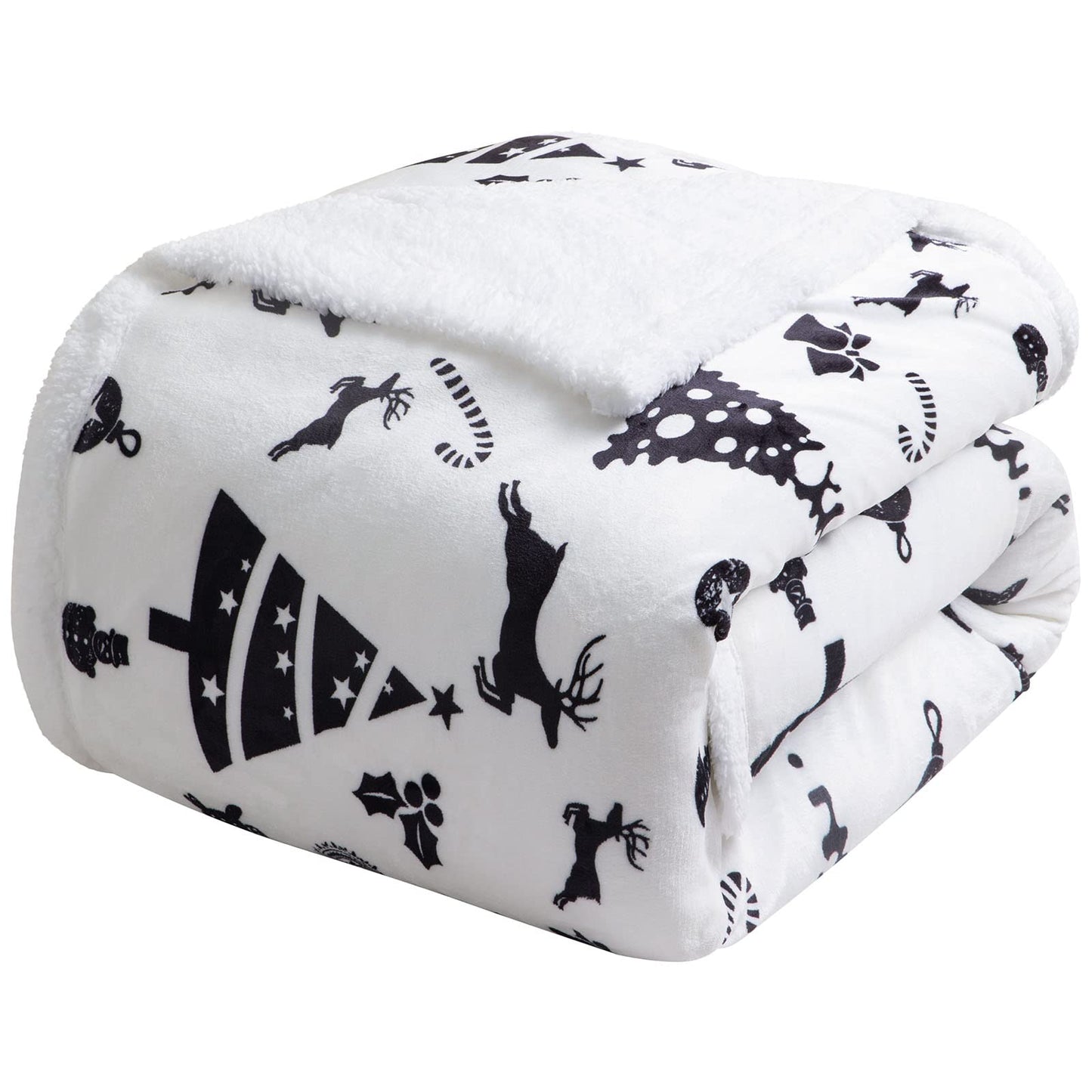 LBRO2M Sherpa Fleece Bed Blanket Queen Size,Christmas Super Soft Fuzzy Plush Warm Cozy Fluffy Microfiber Couch Throw Velvet Double Reversible Luxurious Blankets