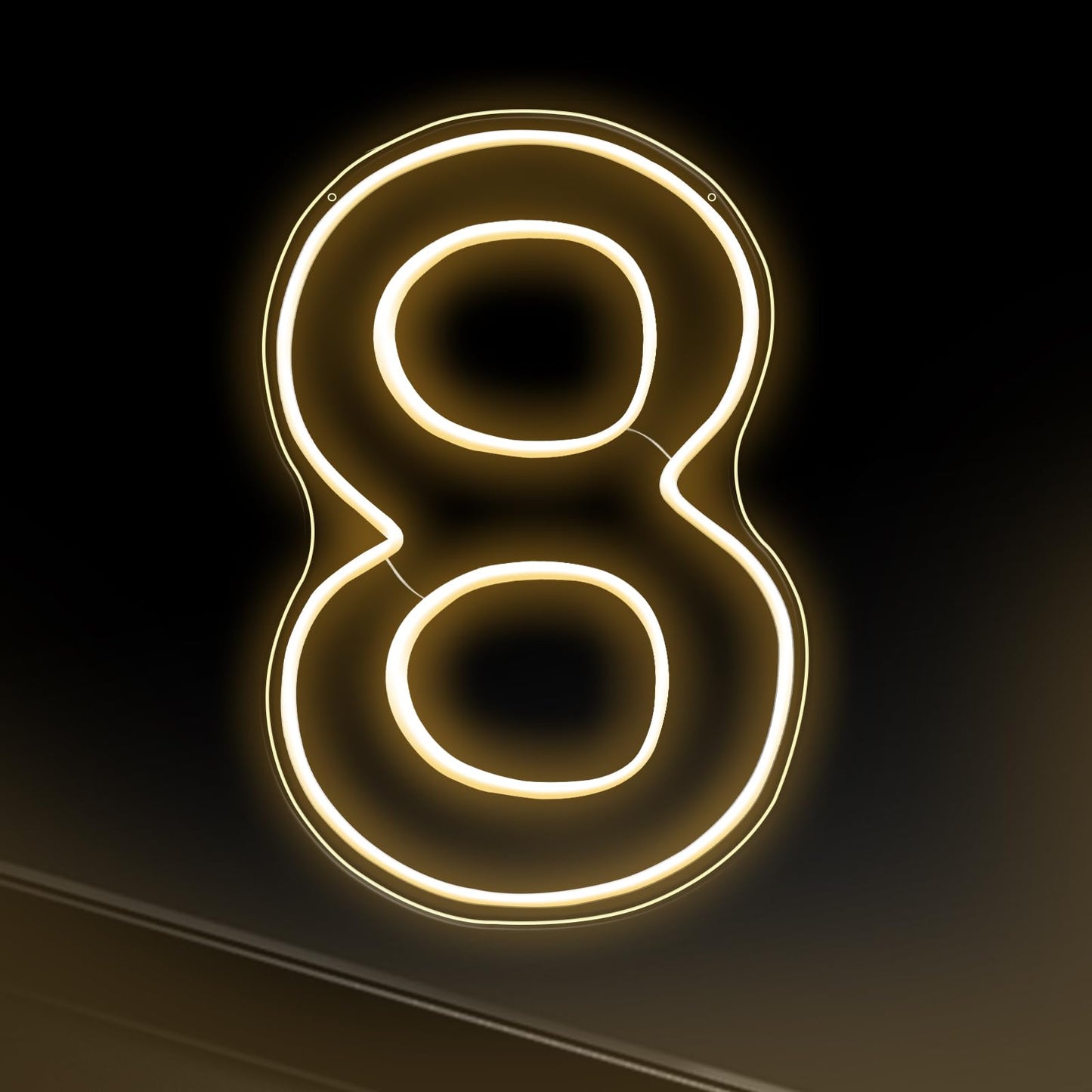 RumonZS Number 8 Light Up LED Neon Sign Backdrop 16.5" Birthday Party Decor Warm White Number One Light Up Sign USB Powered Big Number Sign Light for Birthday Night Light Party Anniversary Wedding