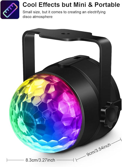 Luditek 3-Pack Sound Activated Party Lights with Remote Control Dj Lighting, Disco Ball Light, Strobe Light Stage Lamp for Home Room Dance Prom Party Decorations Supplies