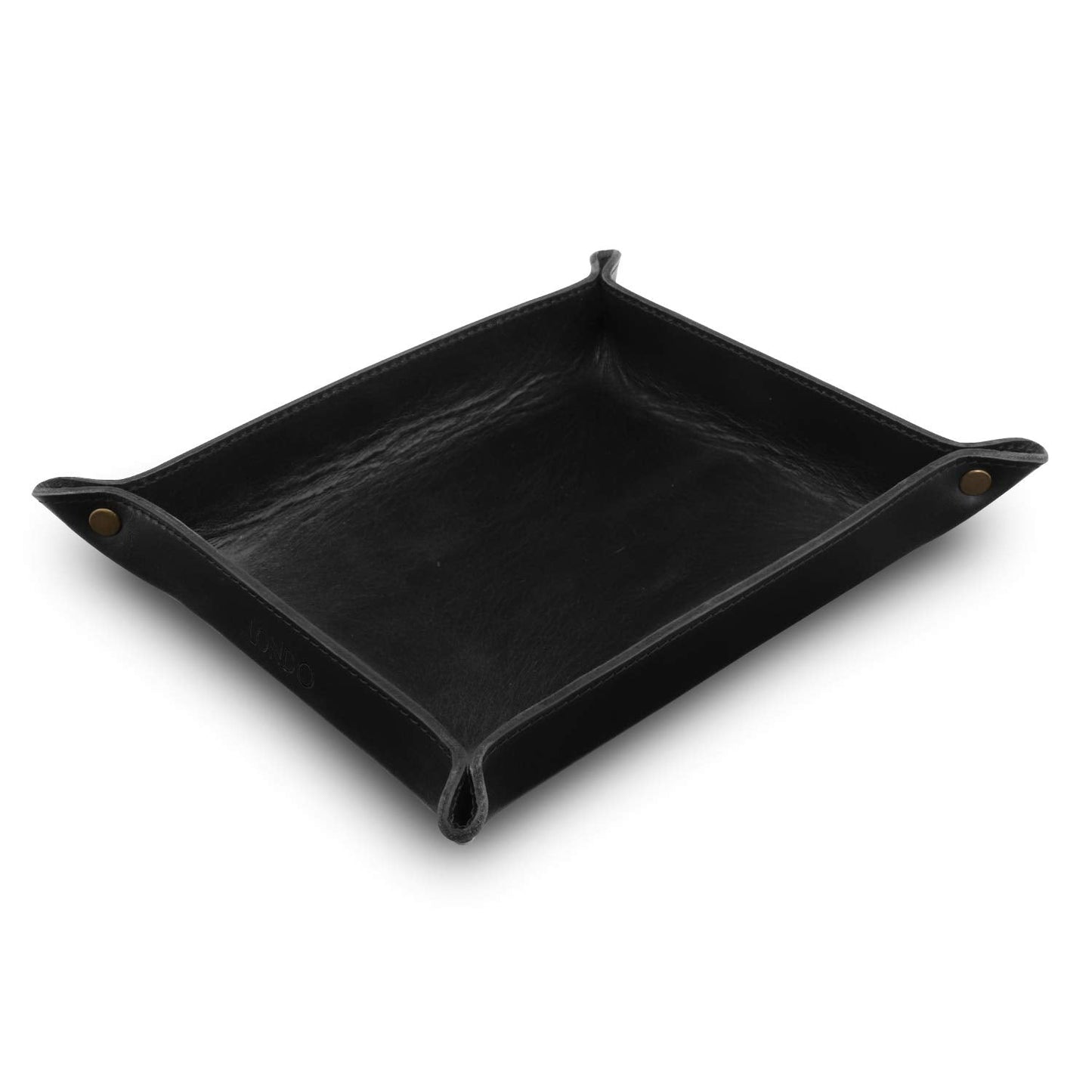 Londo Genuine Leather Tray Organizer - Practical Lightweight Water Resistant Computer Table Desk Storage Box for Wallets, Watches, Keys, Coins, Cell Phones and Office Equipment