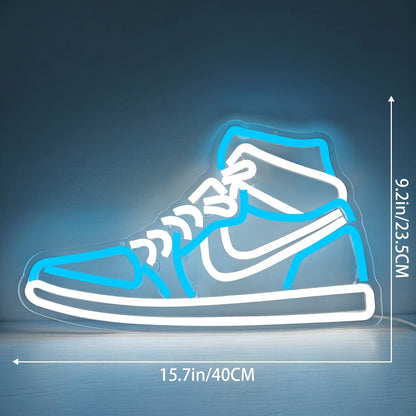 Sneaker Neon Sign Sports Shoe Neon Signs for Wall Dimmable LED Boys Neon Lights for Bedroom Man Cave Home Party Neon Bar Sign Shoes Light up Signs Wall Decor(Ice Bule)