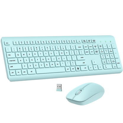 Wireless Keyboard and Mouse Combo, Full Size Silent Ergonomic Keyboard and Mouse, Long Battery Life, Optical Mouse, 2.4G Lag-Free Cordless Mice Keyboard for Computer, Mac, Laptop, PC, Windows
