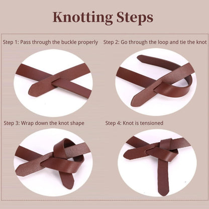 OZJABC Knot Belts For Women Soft Faux Leather Belt Fashion Tie Belts For Women Wrap Belt For Jeans Pants Dress (Brown)