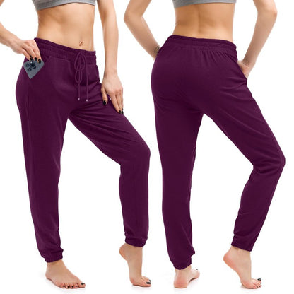 Walifrey Womens Joggers with Pockets, Drawstring Sweatpants Women for Lounging Jogging Gym and Workout Purple,1 Pack Purple S