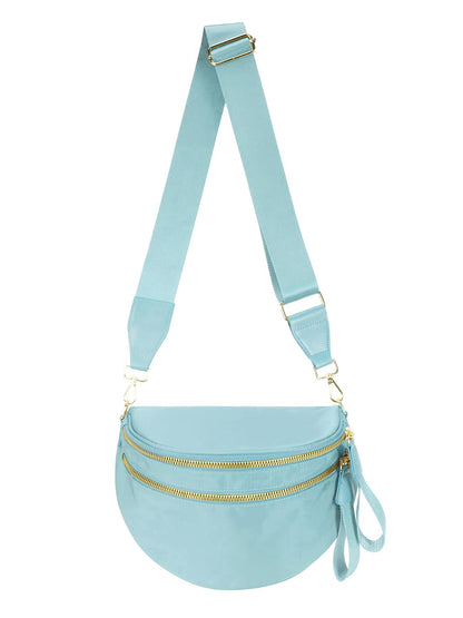 Pure Colour Crossbody Bag Bum Bag for Women,Spacious Purse Fanny Packs Belt Bag,Oversized Bum Bag (Colour Bum Bag-Beige)