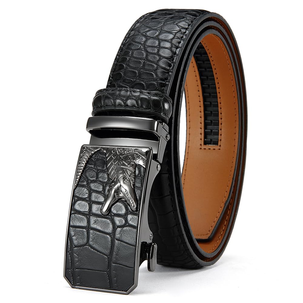 YOORAN Mens Ratchet Belt Mens Dress Belt Leather 1 3/8" Casual Work Jeans Golf with Gift Box