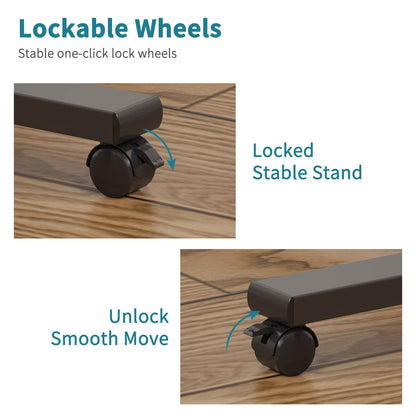 Laptop Table Mobile Adjustable Height Portable Desk Notebook Swivel PC Computer Rolling Desk with Wheels, Laptop Stand for Couch Bedside Hospital Bed Table