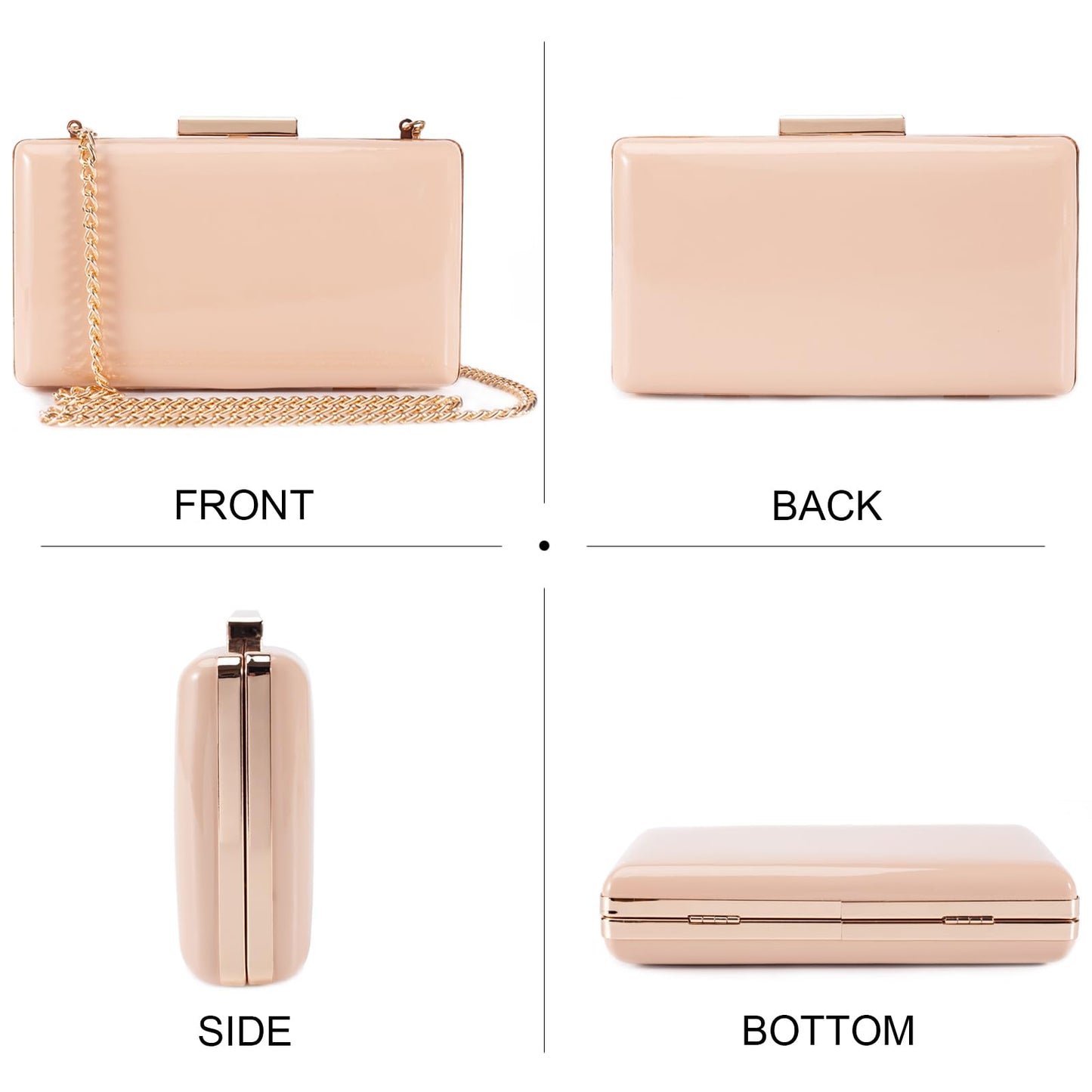 Hupifaz Evening Purse - Small Clutch Purses for Women Wedding and Party, Women's Formal Evening Bag (Nude)