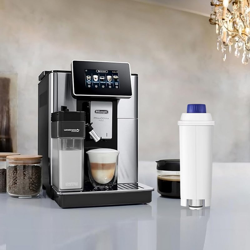 Klamol 4-Pack Coffee Machine Water Filter Replacement Compatible with DeLonghi DLSC002, for Magnifica Evo, Dinamica Plus, Eletta Explore, ECAM, ETAM, ESAM Series Espresso Machines