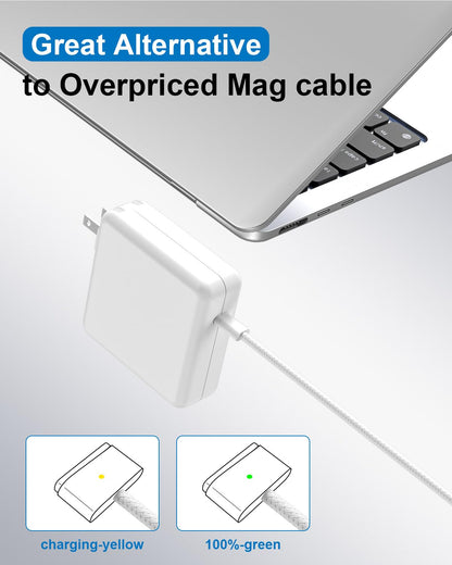 Mac Book Pro Charger - 96/70W USBC to Magnetic 3 Charger for Mac pro 14-16inch 2021 2023 2024 M1 M2 M3 M4, Mac Air 13-15inch 2022 2023 2024 2025 M2 M3 M4, Include 6.6ft Charge Cable