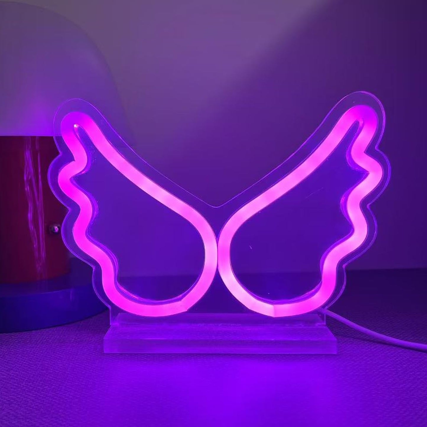 LED Wings Pink Neon Light Sign, USB Power Decorative Standing Light For Birthday Gift Dom Bedroom Party Decoration
