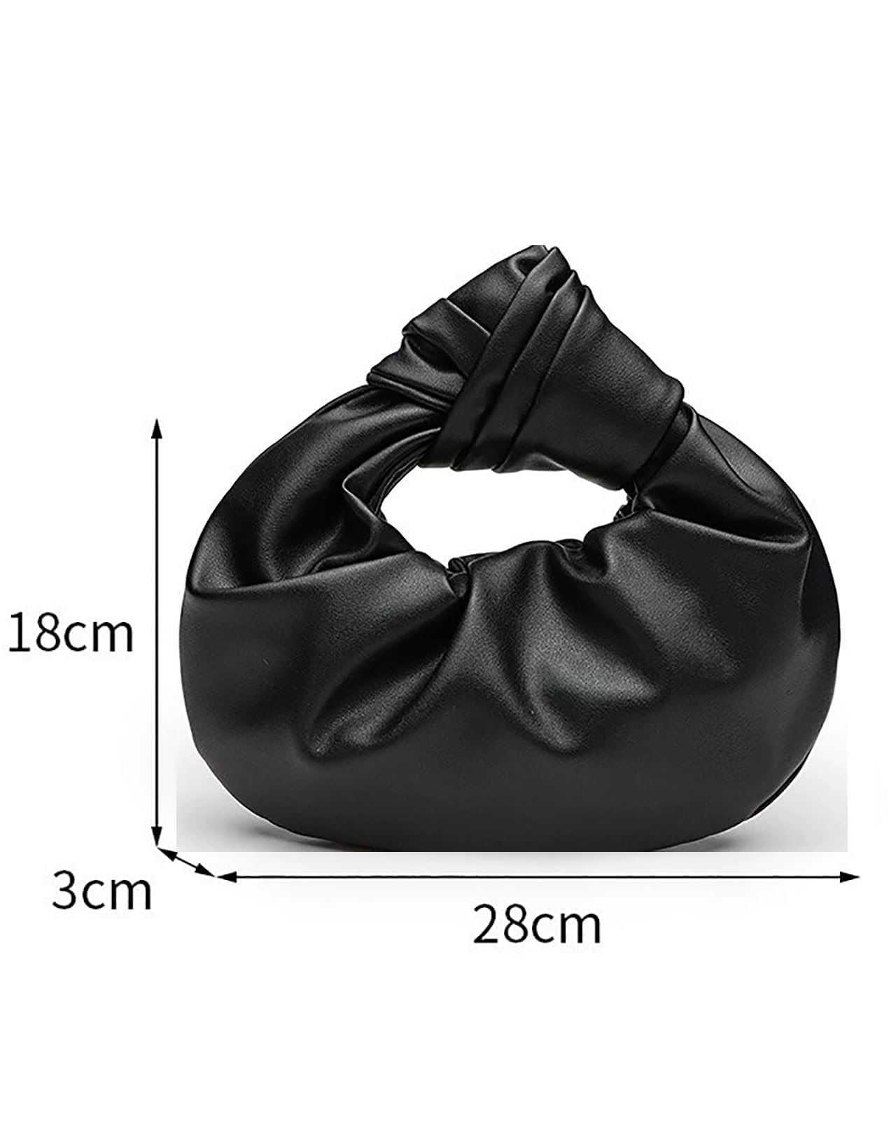 Inkfew Ruched Clutch Purses For Women Evening Bag PU Leather Trendy Small Hobo Handbag Wedding Guest Bags for Party Shopping,Black