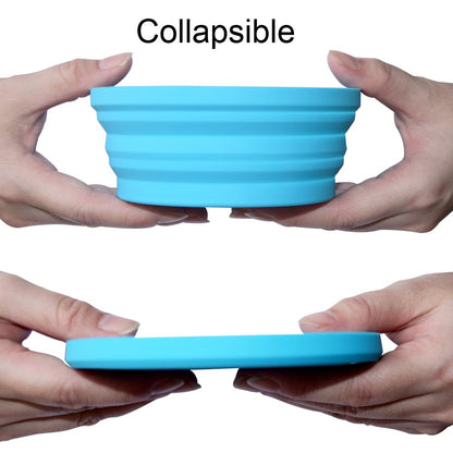 Ecoart Silicone Expandable Collapsible Bowl for Travel Camping Hiking, Blue (1 Pack)