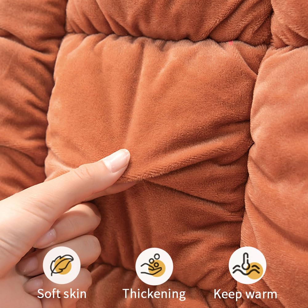 GKWW Desk Chair Cushion Non-Slip Rocking Seat Cushion Office Chair Pad Dorm Seat Cushion with High Back Support Soft Seat Pad with Ties for Office Car Home Dining Room Kitchen