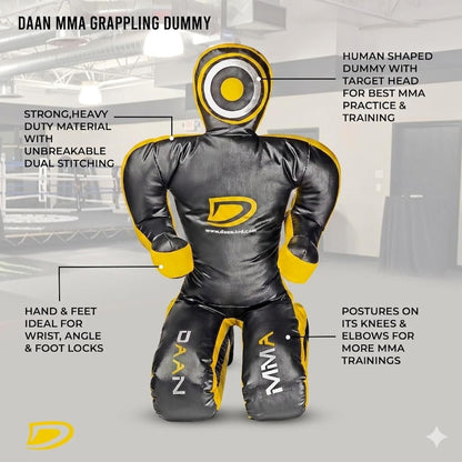 Grappling Dummy Multicolor – BJJ, MMA, Wrestling & Judo Training Dummy – Durable Punching Bag for Martial Arts & Self Defense Practice 180cm Unfilled (White)