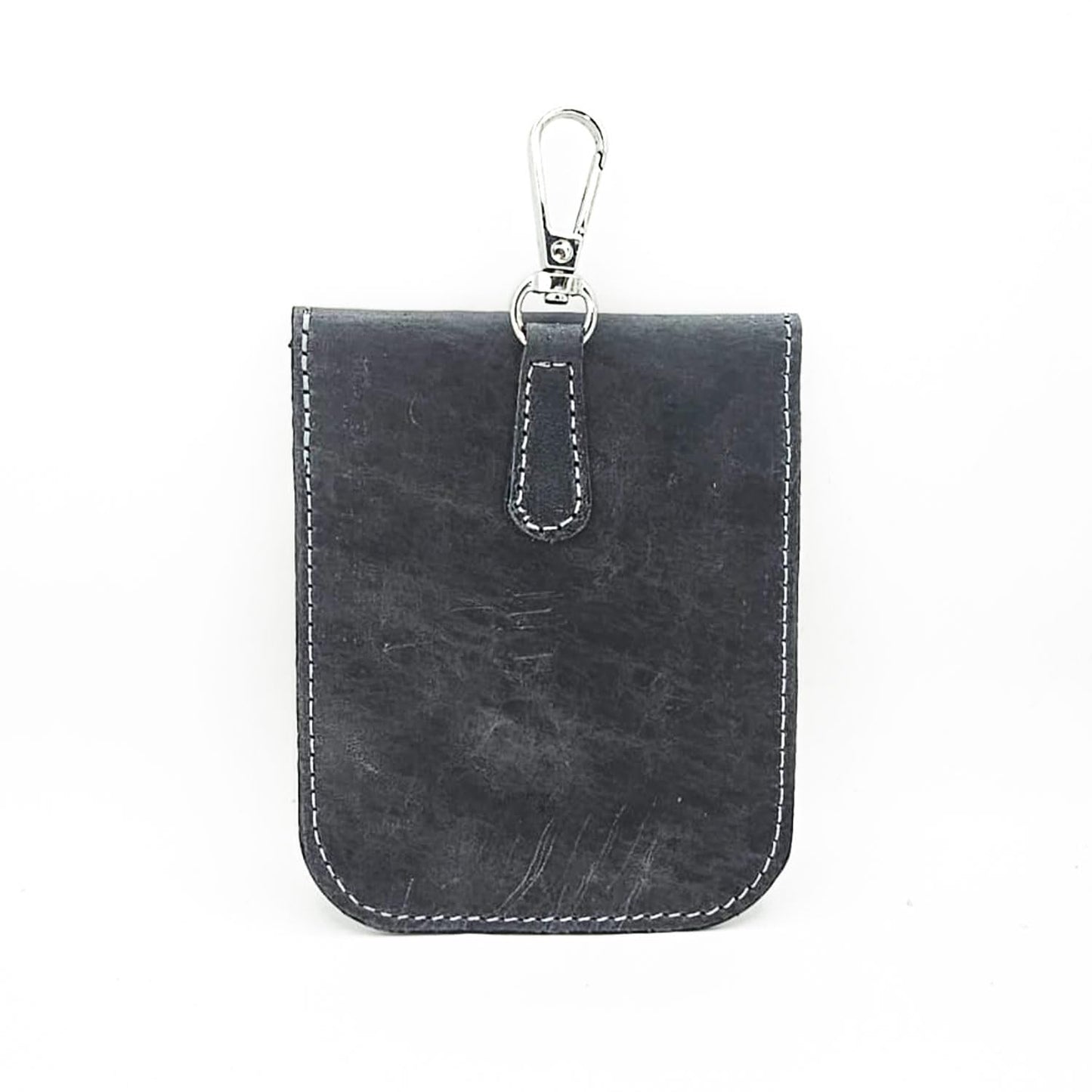 Real Leather Faraday Pouch for Key Fob Signal Blocker Protector - Faraday bags for car keys - RFID Blocking Sleeves (Grey)