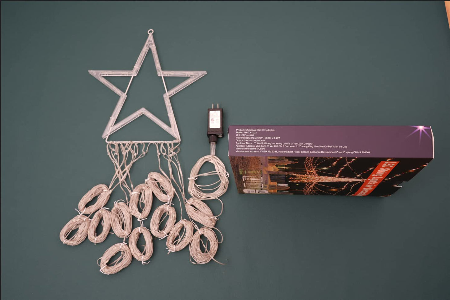 Onory Christmas Outdoor Star String Lights 23FT 860 LED Waterproof Waterfall Tree Lights with Star Topper, 8 Modes Christmas Decorations Outdoor Tree Lights for Patio, Yard, Party Holiday Dec