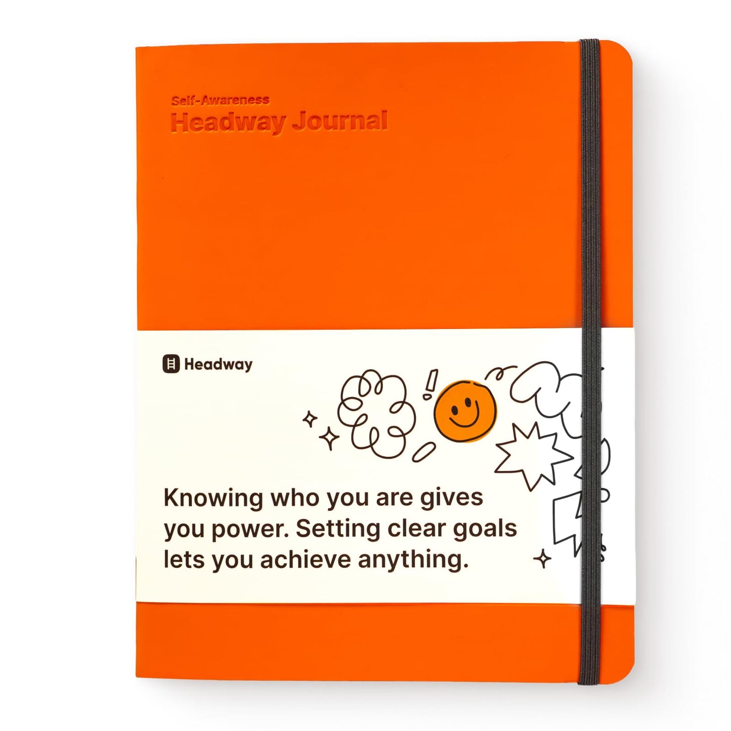 Headway Self-Awareness Guided Journal for Women, Daily Self-Care Planner with Prompts, Motivation Gratitude & Mental Health Journal, Leather Soft Cover Mindfulness Habit Tracker, 8.2" x 6.5", Orange
