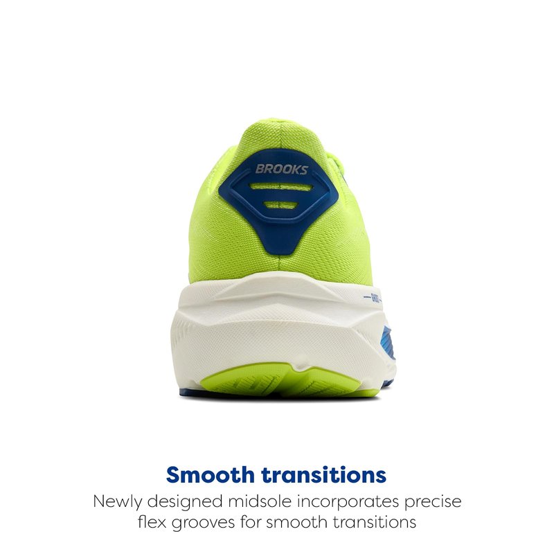 Brooks Men’s Ghost 17 Neutral Running Shoe - Acid Lime/Navy/White - 10.5 Medium