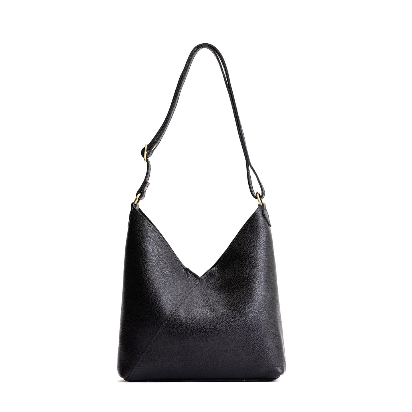 Portland Leather Goods Naomi Shoulder Bag – Slouchy Leather Shoulder Bag with Adjustable Crossbody Strap & Secure Magnetic Closure – Handmade from the Finest Full-Grain Hides – Small, Pebbled Black