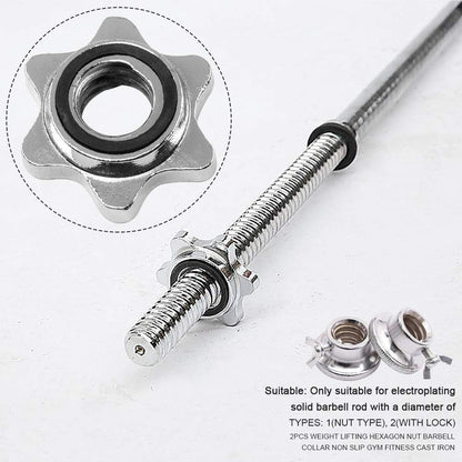 Ovrilossa 2 Pcs Barbell Collars,23mm Standard Barbell Spin-Lock Collars Screws Clamps Quick Lock and Release for Fitness Equipment Weight Lifting Barbells Or Dumbbell Bar